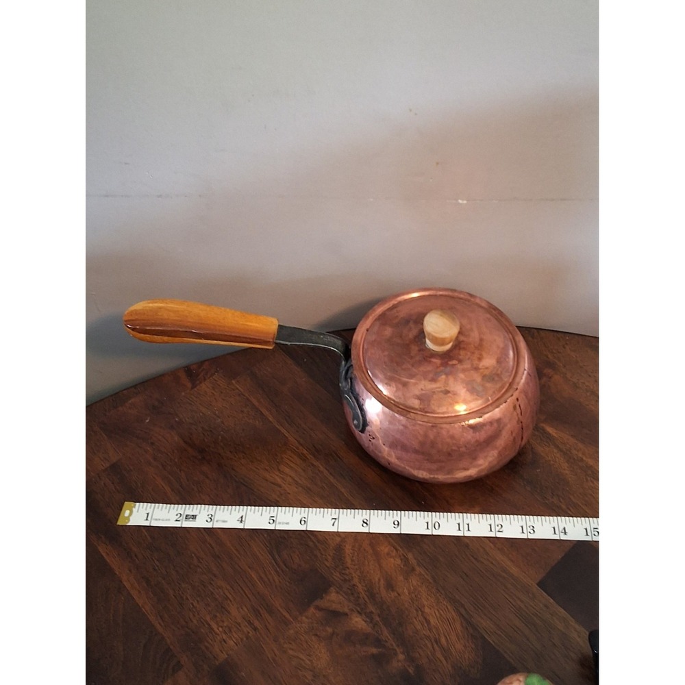 Vintage Stockli-Netstal Swiss Made Hammered Copper Fondue Pot W/ Stand. - Picture 2 of 10